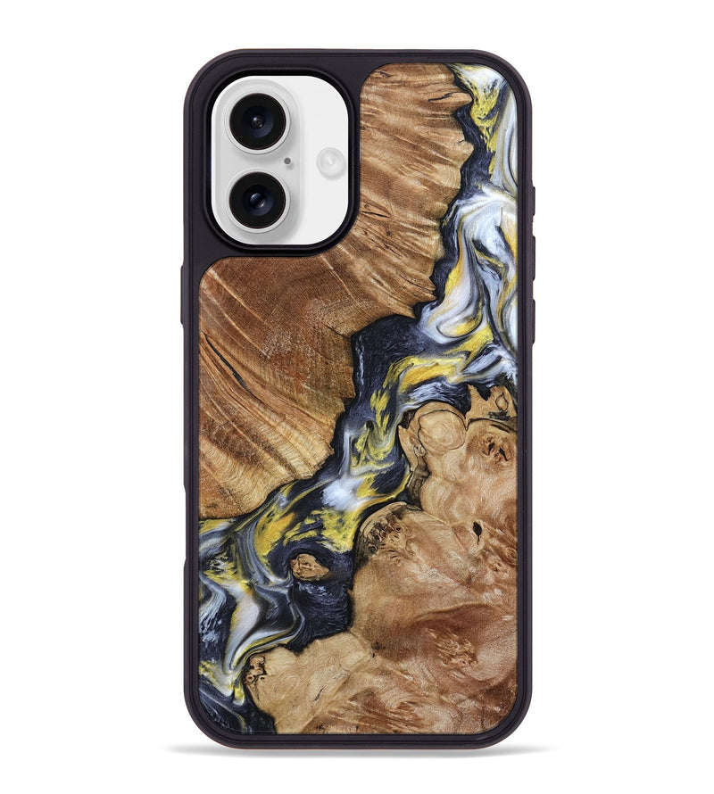 iPhone 16 Plus Wood Phone Case - Yousef (Black & White, 800757)