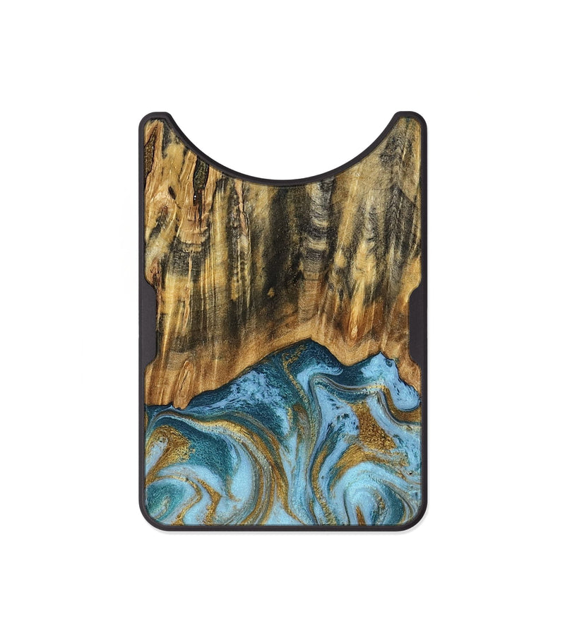 Alloy Wood Wallet - Declan (Teal & Gold, 800761)