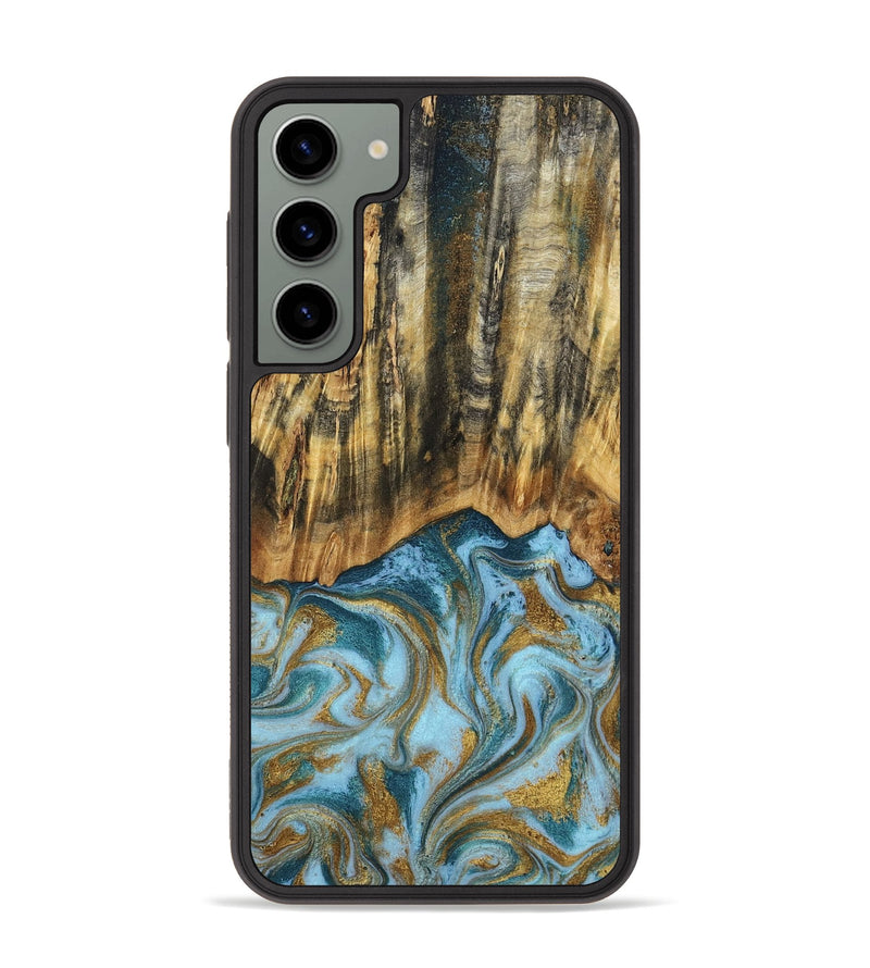 Galaxy S23 Plus Wood Phone Case - Declan (Teal & Gold, 800761)
