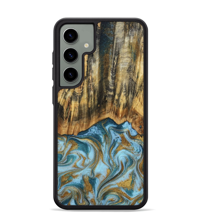 Galaxy S24 Plus Wood Phone Case - Declan (Teal & Gold, 800761)