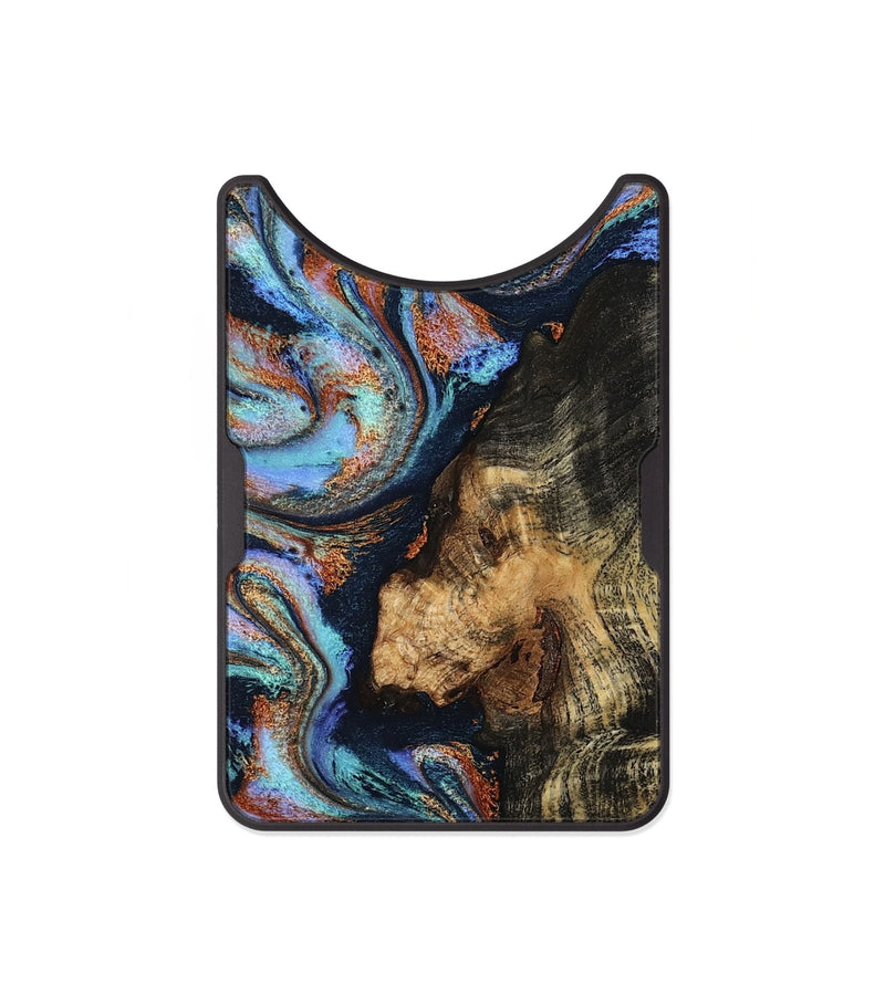 Alloy Wood Wallet - Loula (Teal & Gold, 800762)