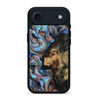 iPhone 17 Air Wood Phone Case - Loula (Teal & Gold, 800762)