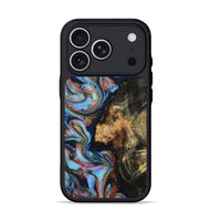 iPhone 17 Pro Wood Phone Case - Loula (Teal & Gold, 800762)