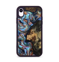 iPhone Xr Wood Phone Case - Loula (Teal & Gold, 800762)