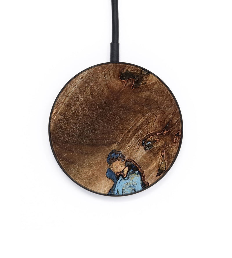 Circle Wood Wireless Charger - Delois (Teal & Gold, 800763)