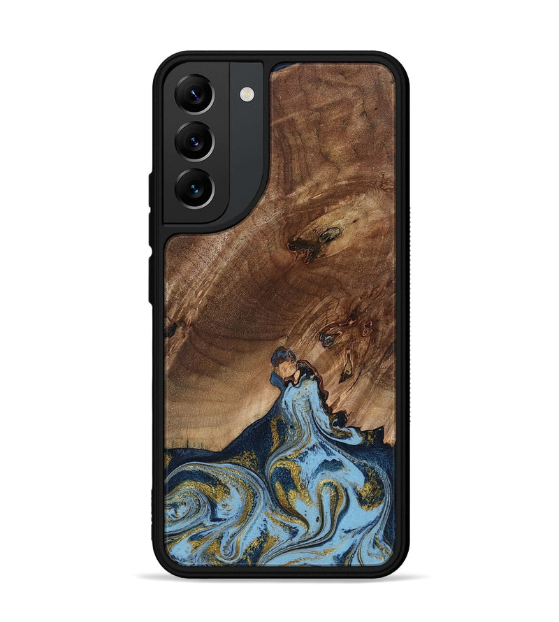 Galaxy S22 Plus Wood Phone Case - Delois (Teal & Gold, 800763)