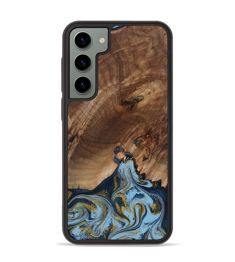 Galaxy S23 Plus Wood Phone Case - Delois (Teal & Gold, 800763)