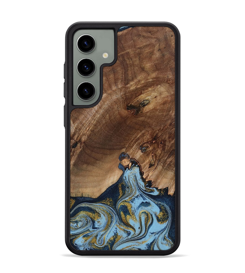 Galaxy S24 Plus Wood Phone Case - Delois (Teal & Gold, 800763)