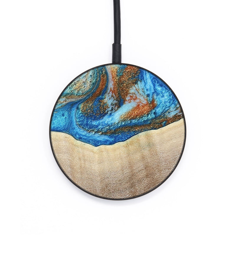 Circle Wood Wireless Charger - Emmer (Teal & Gold, 800764)