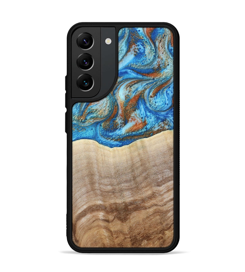 Galaxy S22 Plus Wood Phone Case - Emmer (Teal & Gold, 800764)