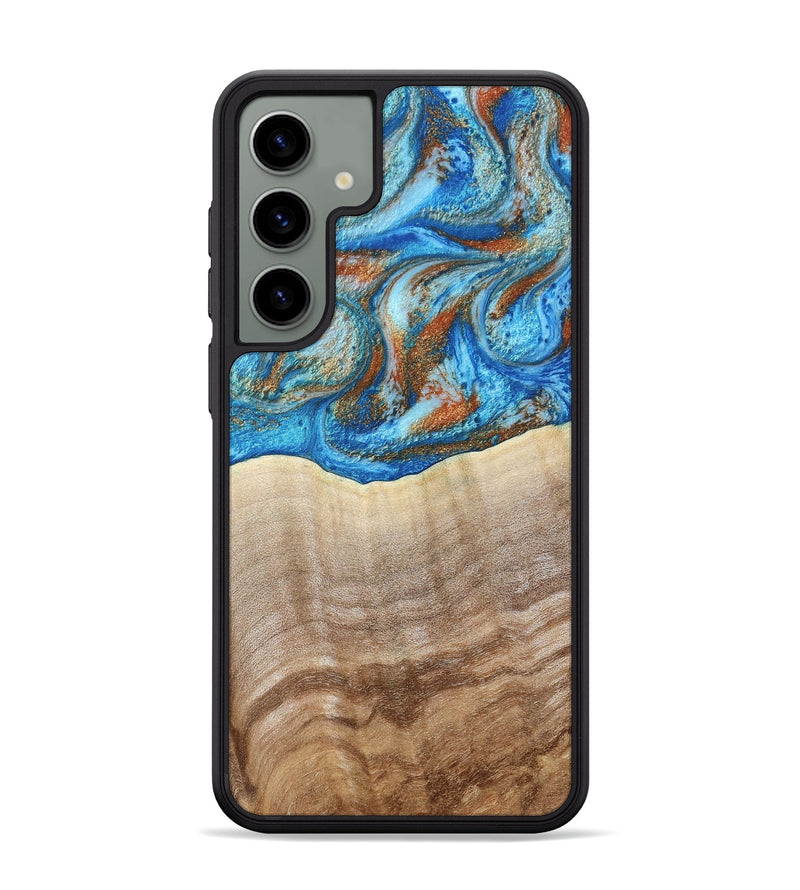 Galaxy S24 Plus Wood Phone Case - Emmer (Teal & Gold, 800764)