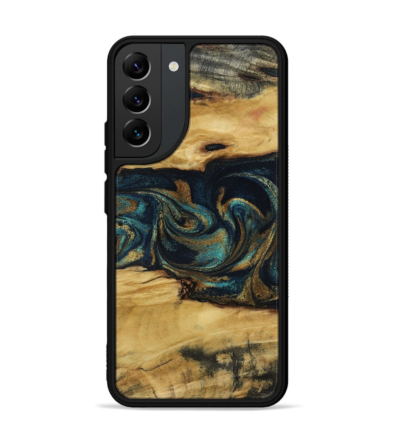 Galaxy S22 Plus Wood Phone Case - Jeromy (Teal & Gold, 800766)