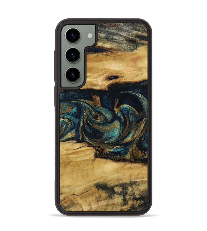 Galaxy S23 Plus Wood Phone Case - Jeromy (Teal & Gold, 800766)