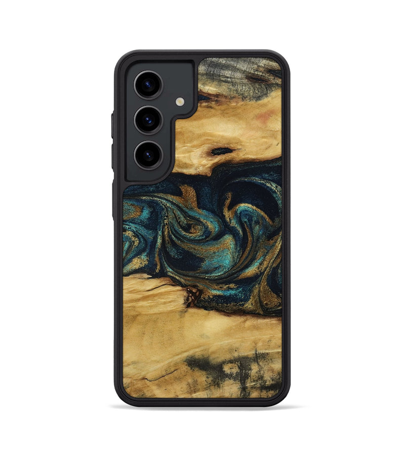 Galaxy S24 Wood Phone Case - Jeromy (Teal & Gold, 800766)