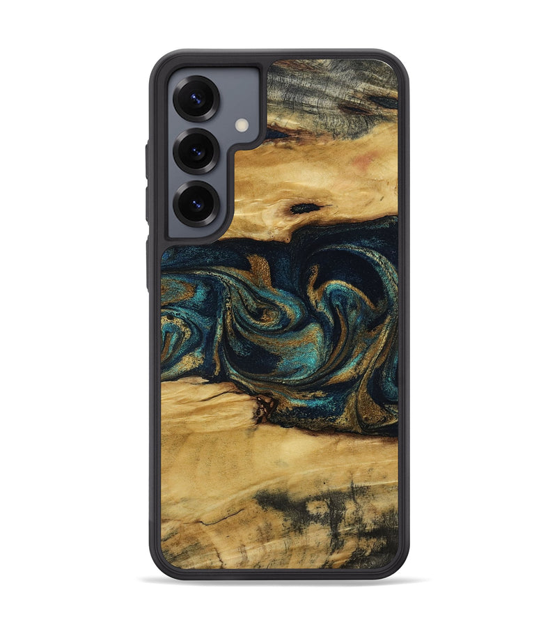 Galaxy S25 Plus Wood Phone Case - Jeromy (Teal & Gold, 800766)