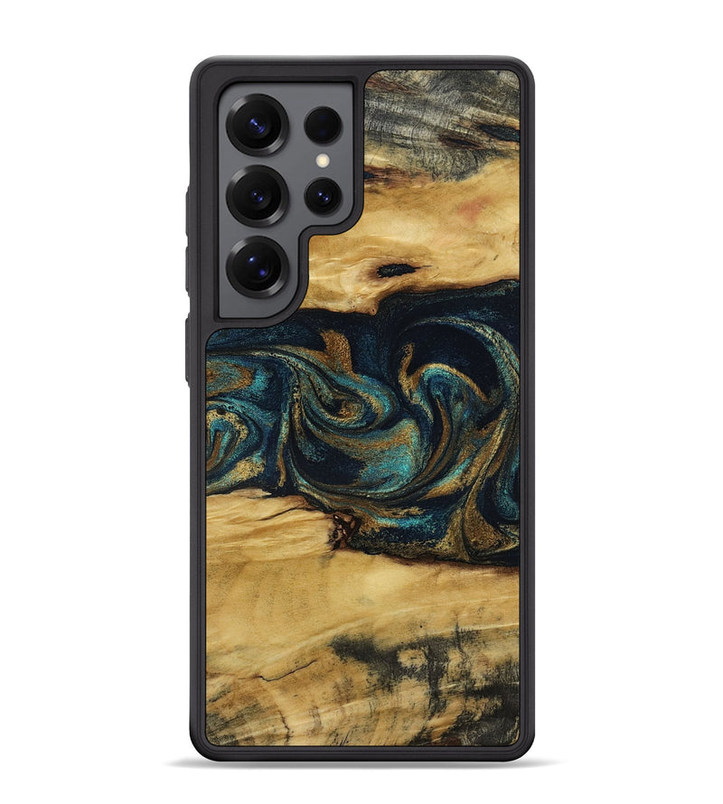 Galaxy S25 Ultra Wood Phone Case - Jeromy (Teal & Gold, 800766)