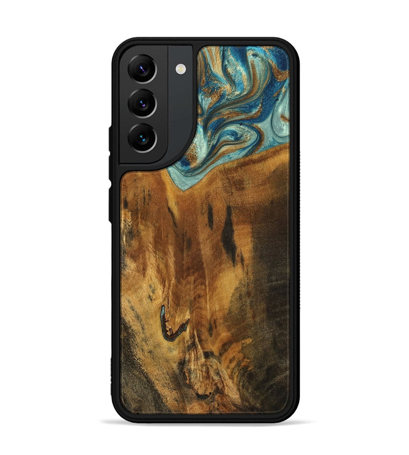 Galaxy S22 Plus Wood Phone Case - Rocio (Teal & Gold, 800771)