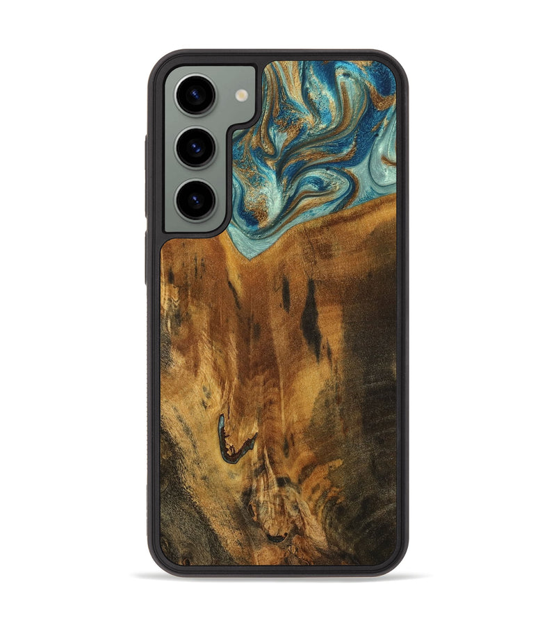 Galaxy S23 Plus Wood Phone Case - Rocio (Teal & Gold, 800771)