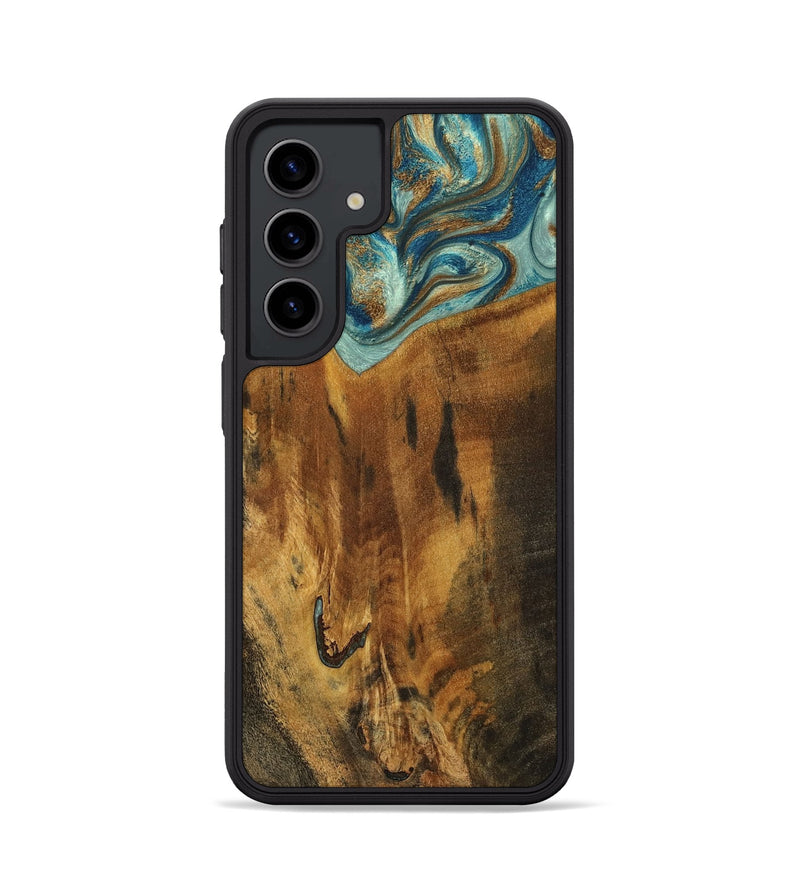 Galaxy S24 Wood Phone Case - Rocio (Teal & Gold, 800771)