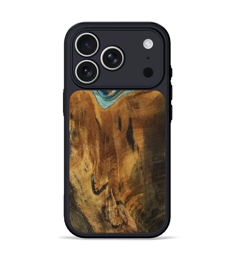 iPhone 17 Pro Wood Phone Case - Rocio (Teal & Gold, 800771)
