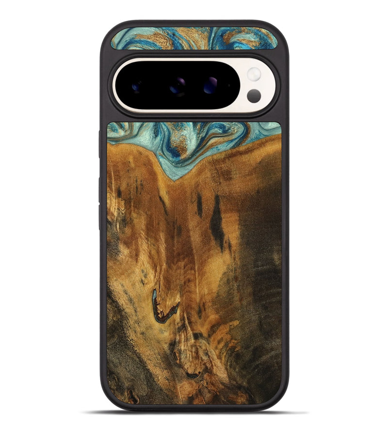 Pixel 9 Pro XL Wood Phone Case - Rocio (Teal & Gold, 800771)