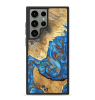 Galaxy S23 Ultra Wood Phone Case - Tasha (Teal & Gold, 800772)