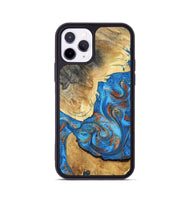 iPhone 11 Pro Wood Phone Case - Tasha (Teal & Gold, 800772)