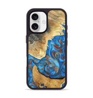 iPhone 17 Wood Phone Case - Tasha (Teal & Gold, 800772)