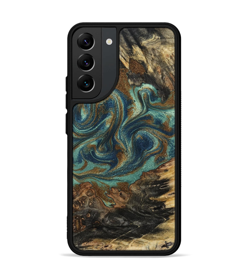 Galaxy S22 Plus Wood Phone Case - Chelsie (Teal & Gold, 800773)