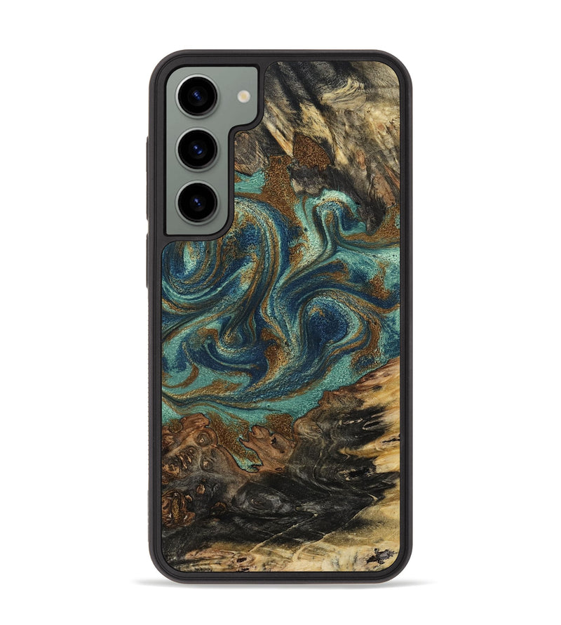 Galaxy S23 Plus Wood Phone Case - Chelsie (Teal & Gold, 800773)