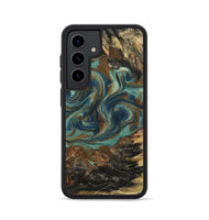 Galaxy S24 Wood Phone Case - Chelsie (Teal & Gold, 800773)