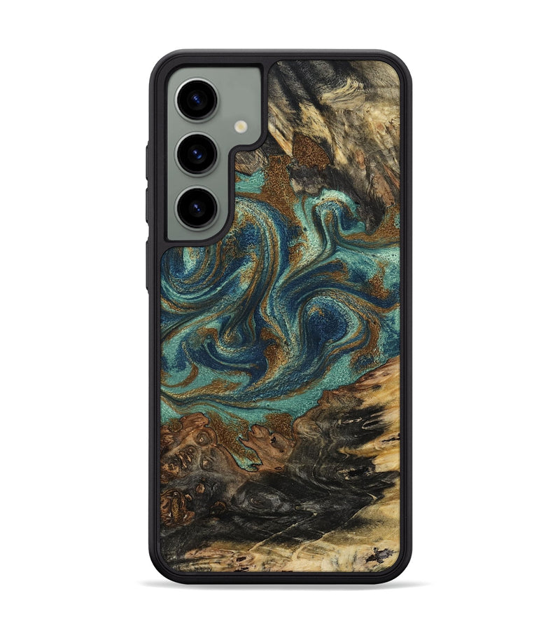 Galaxy S24 Plus Wood Phone Case - Chelsie (Teal & Gold, 800773)
