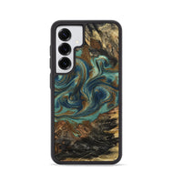 Galaxy S25 Wood Phone Case - Chelsie (Teal & Gold, 800773)