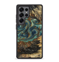 Galaxy S25 Ultra Wood Phone Case - Chelsie (Teal & Gold, 800773)