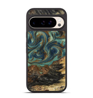 Pixel 10 Wood Phone Case - Chelsie (Teal & Gold, 800773)