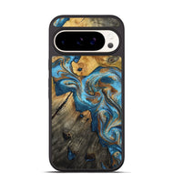 Pixel 9 Wood Phone Case - Sherlyn (Teal & Gold, 800774)