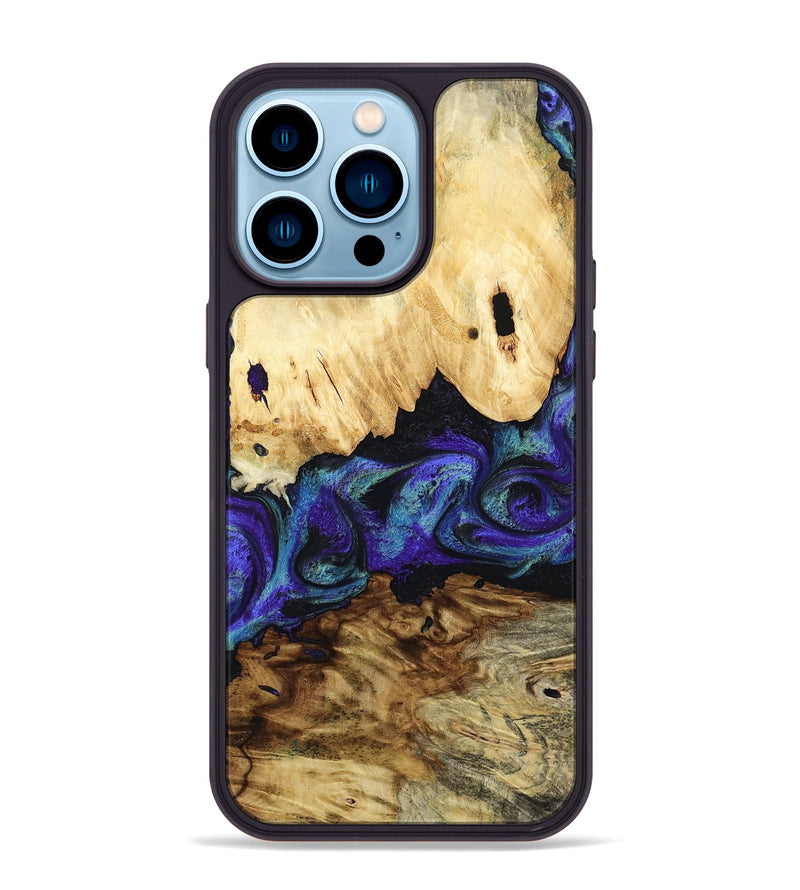 iPhone 14 Pro Max Wood Phone Case - West (Purple, 800775)