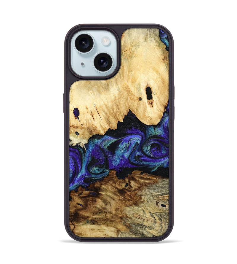 iPhone 15 Wood Phone Case - West (Purple, 800775)