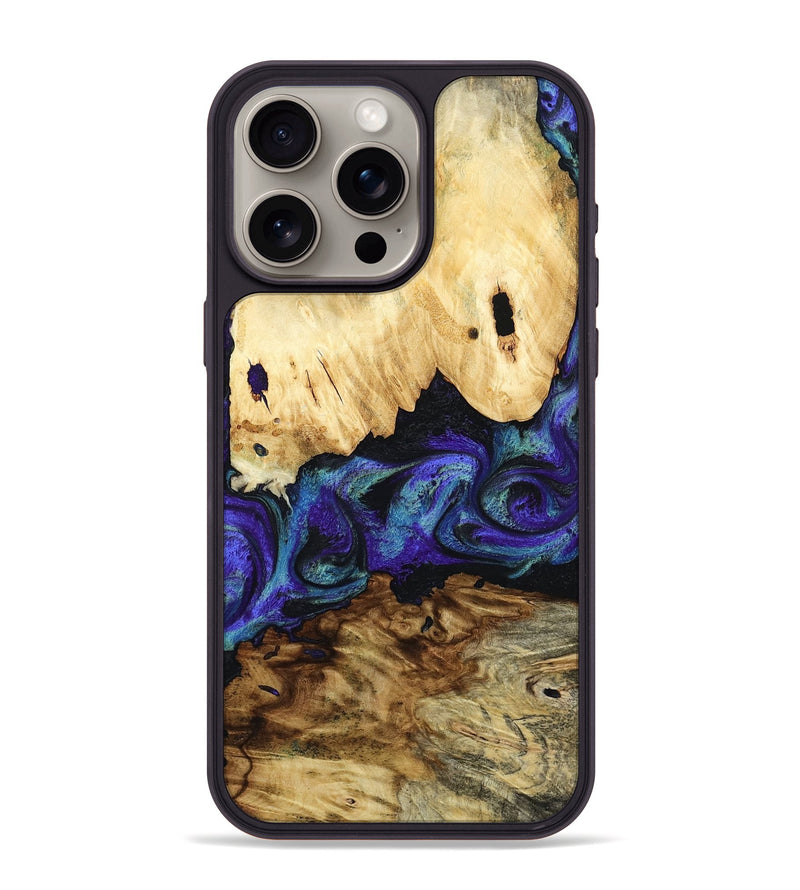 iPhone 15 Pro Max Wood Phone Case - West (Purple, 800775)