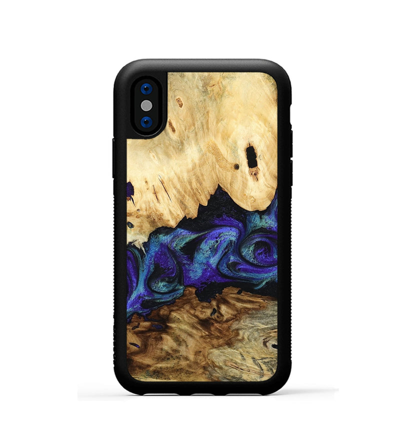 iPhone Xs Wood Phone Case - West (Purple, 800775)