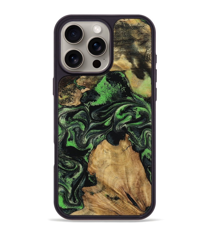 iPhone 16 Pro Max Wood Phone Case - Marlys (Green, 800779)