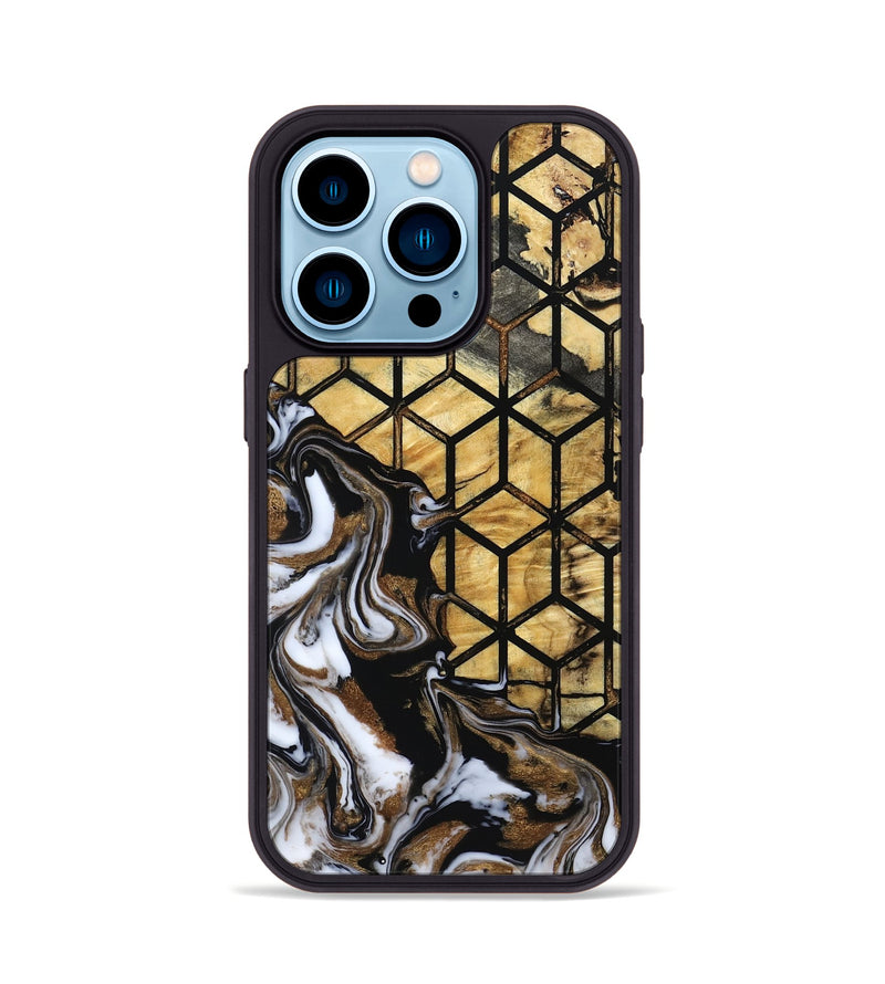 iPhone 14 Pro Wood Phone Case - Jasmin (Pattern, 800789)