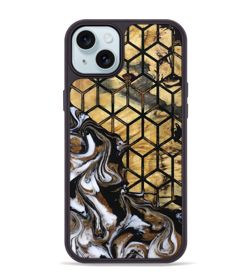iPhone 15 Plus Wood Phone Case - Jasmin (Pattern, 800789)