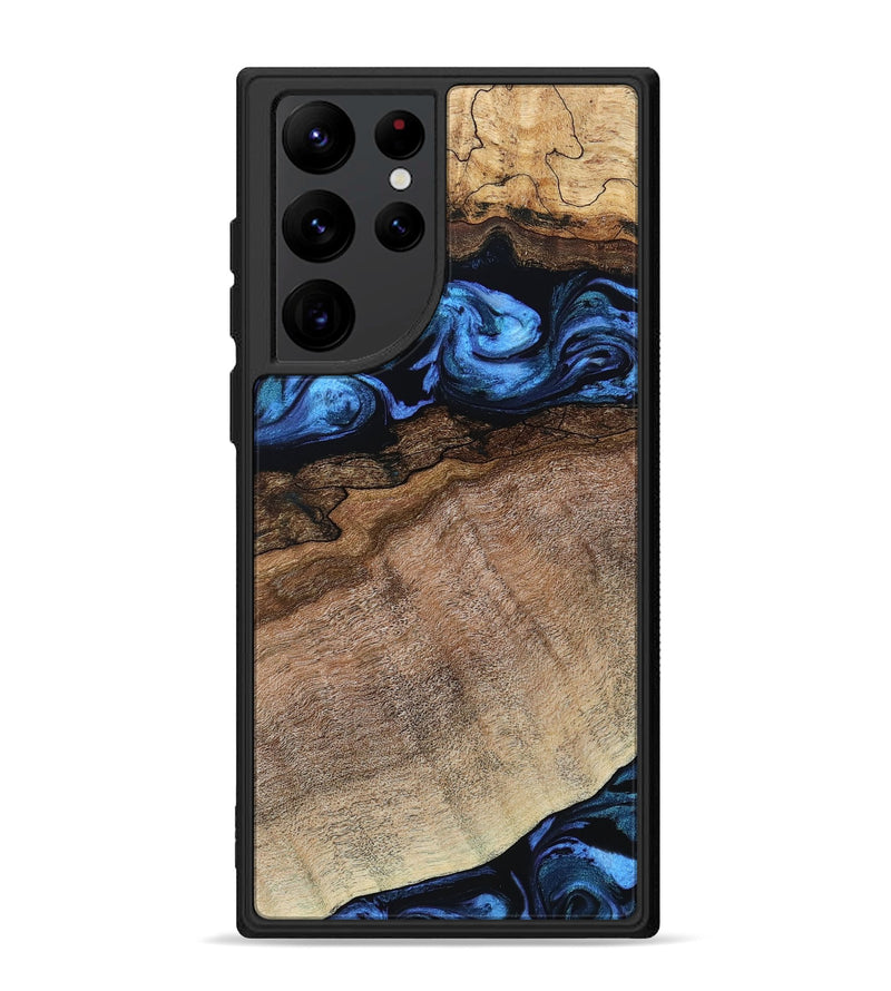 Galaxy S22 Ultra Wood Phone Case - Abel (Blue, 800803)