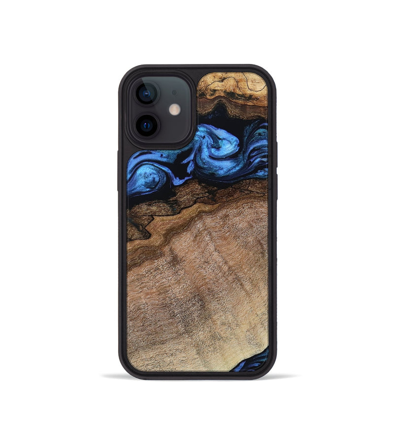 iPhone 12 mini Wood Phone Case - Abel (Blue, 800803)