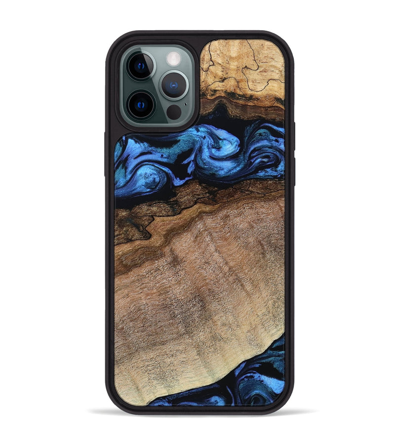 iPhone 12 Pro Max Wood Phone Case - Abel (Blue, 800803)