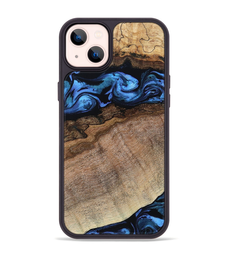 iPhone 14 Plus Wood Phone Case - Abel (Blue, 800803)