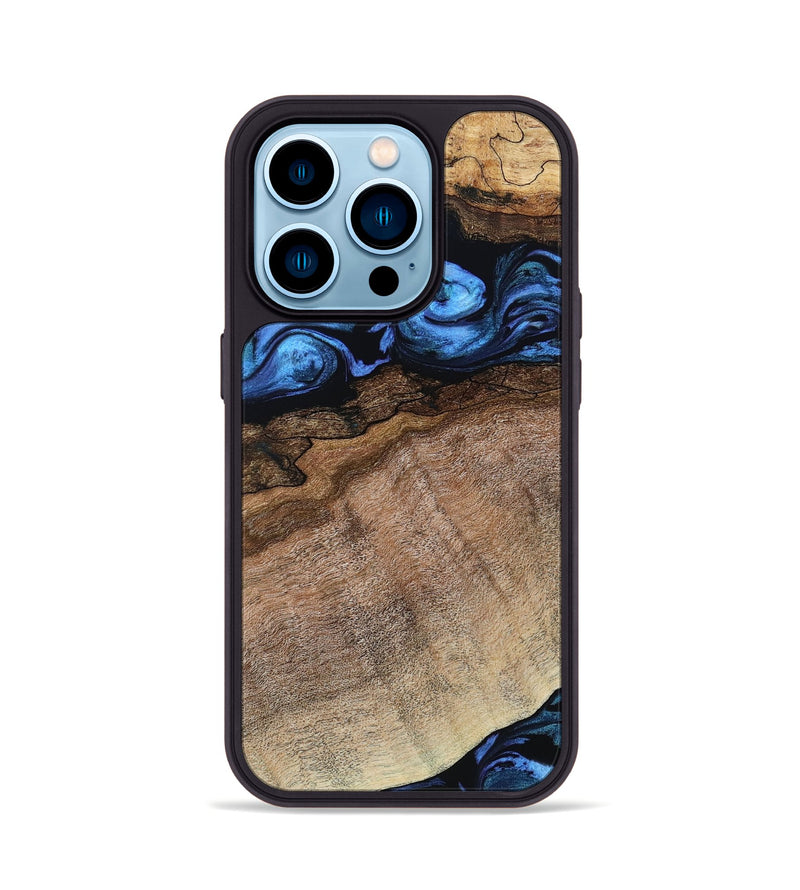 iPhone 14 Pro Wood Phone Case - Abel (Blue, 800803)