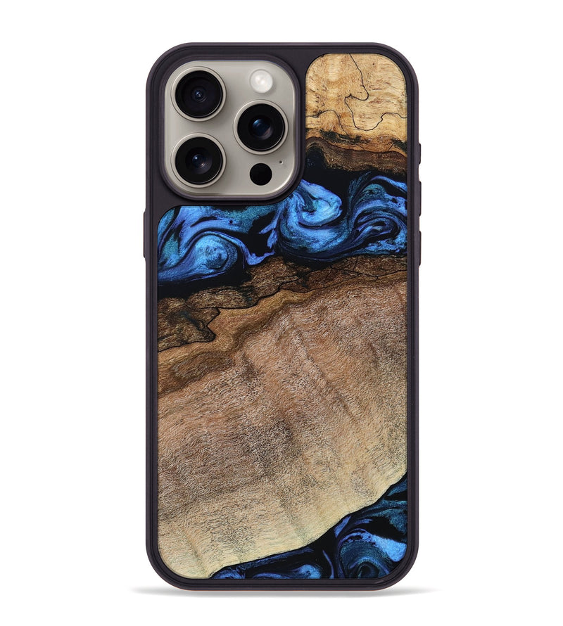 iPhone 15 Pro Max Wood Phone Case - Abel (Blue, 800803)