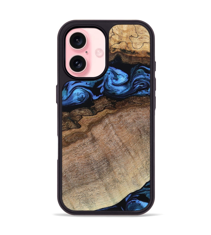 iPhone 16 Wood Phone Case - Abel (Blue, 800803)